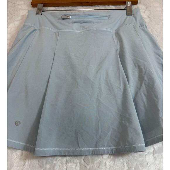 Lululemon Pace Rival Running Tennis Skirt Skort Pleat Light Powder Linen Blue 6 - Picture 6 of 12
